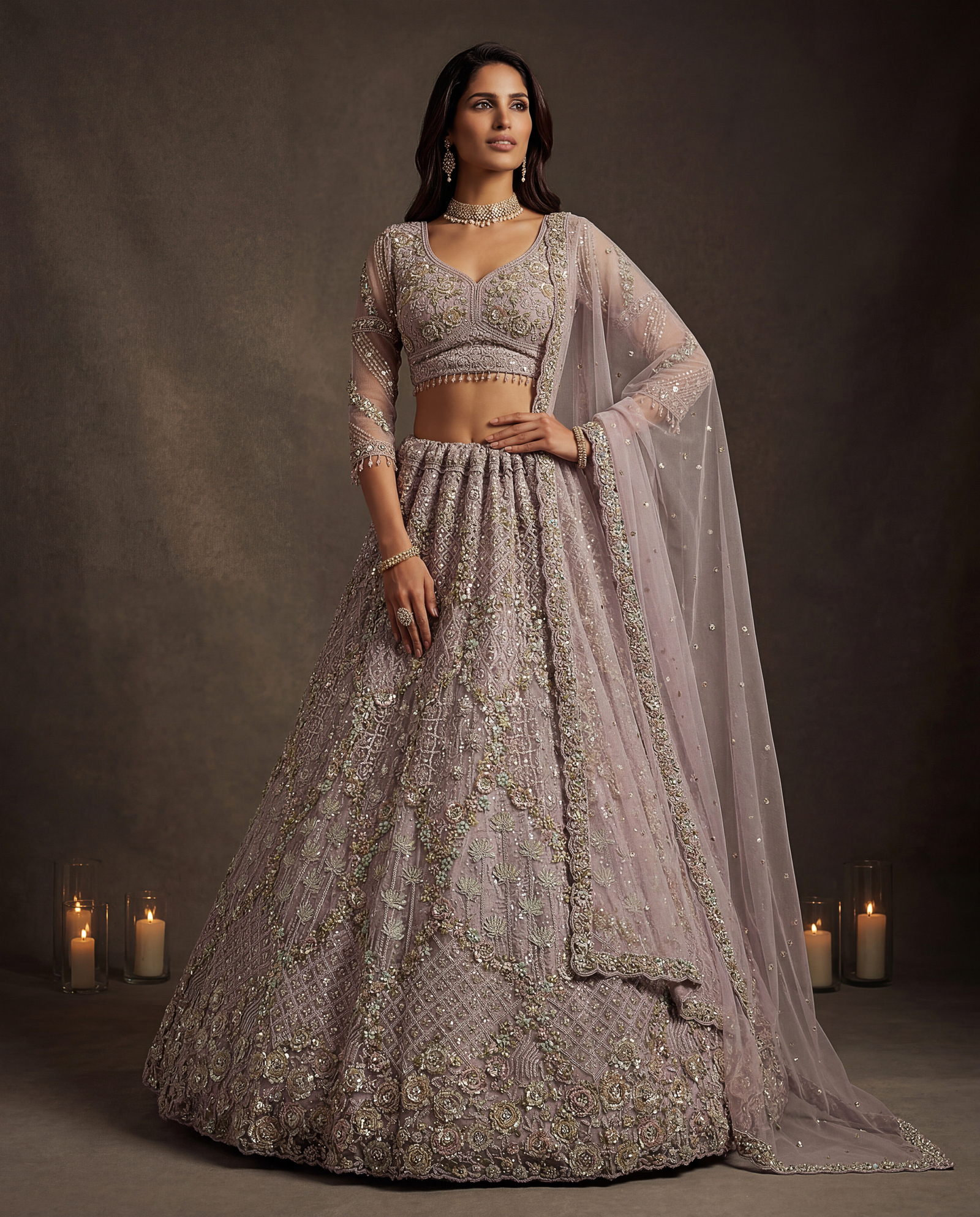 The Rose Bloom Lehenga Choli Lilac | Vruxon